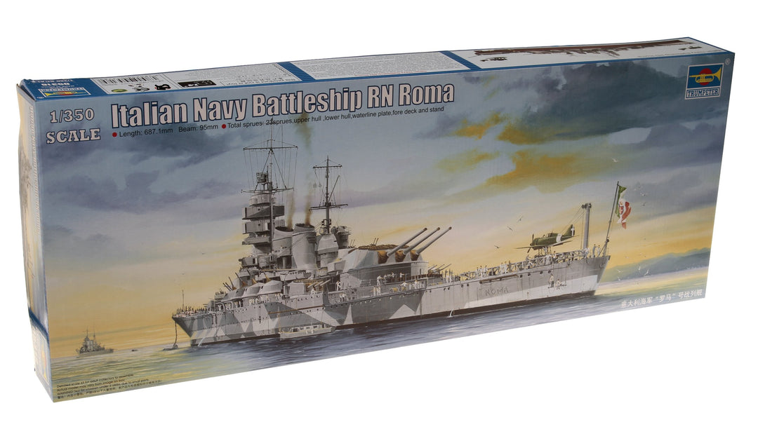 Trumpeter 05318 Modellbausatz Italian Navy Battleship RN Roma, blau, Mittel