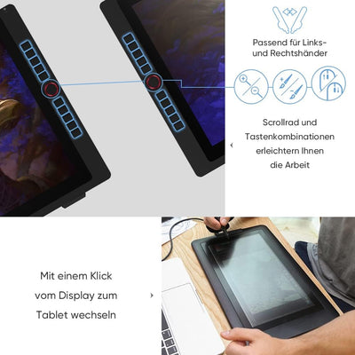 XP-PEN Artist 24 Pro Grafik-Tablet mit Display 2K QHD in 23,8 Zoll (63,8 cm), passiver Eingabestift,