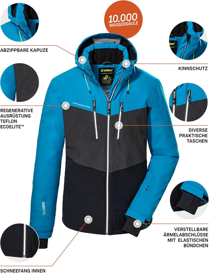 Killtec Herren Ksw 45 Mn Ski Jckt Skijacke/Funktionsjacke mit abzippbarer Kapuze und Schneefang S sc