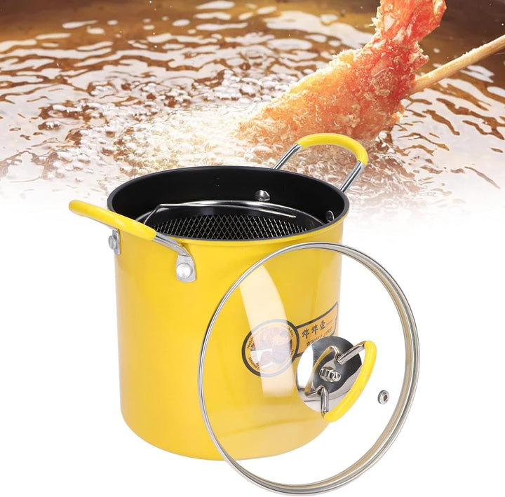 Kleiner Fritteusentopf, 3L Mini Fritteusentopf Mit Korb Edelstahl Frittiertopf Mit Ölfilter Rack Dec