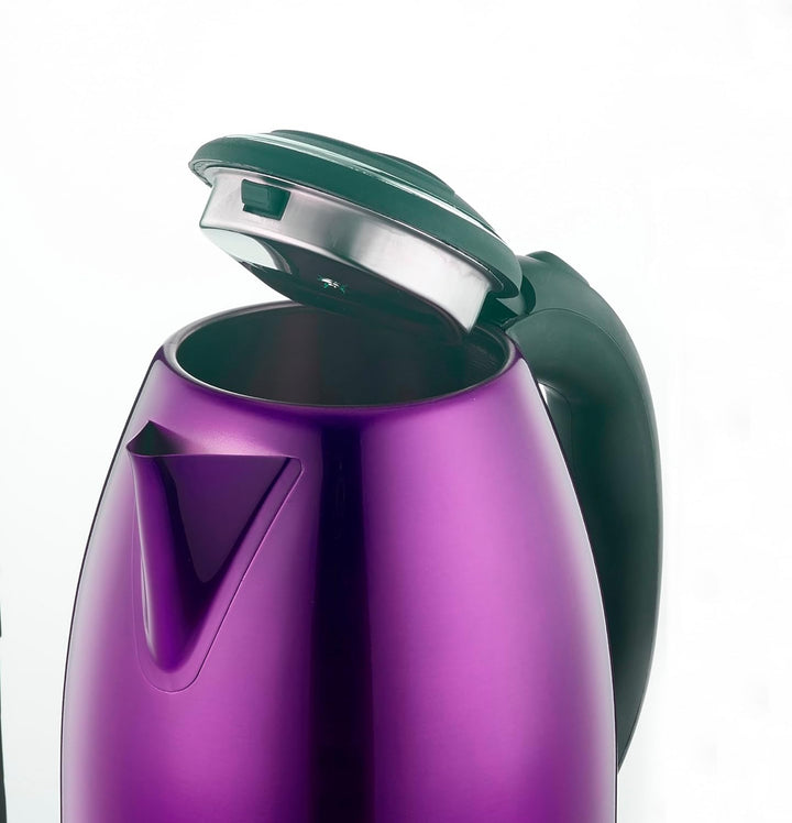 Hagen, Kompakter elektrischer Wasserkocher aus Edelstahl, Elegantes Design, 360° Basis, Kapazität 1,