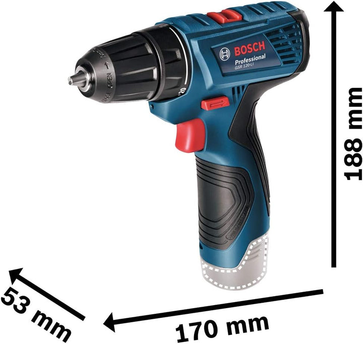 Bosch 06019G8000 GSR 120-LI Akku-Bohrschrauber (2x2,0Ah), GSR 120-LI