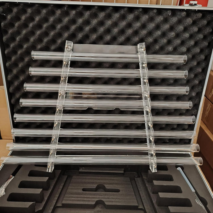 432 Hz Handständer, Quarzkristall-Klangharfe + Kristallhammer und Box aus Aluminiumlegierung