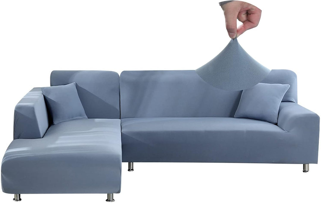 Jaotto Sofa Überwürfe Sofabezug Elastische Spandex Stretch Sofabezüge Couchbezug für L-Form Sofa Uni