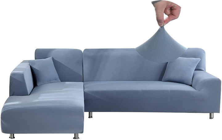 Jaotto Sofa Überwürfe Sofabezug Elastische Spandex Stretch Sofabezüge Couchbezug für L-Form Sofa Uni