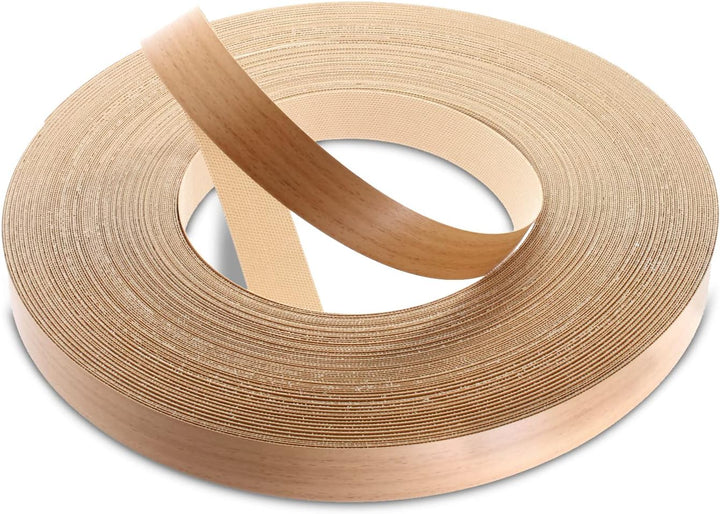 WoodPress® 22mm Buchenholz-Stil Melamin Kantenumleimer mit Schmelzkleber – 50m Industrielle Rolle –
