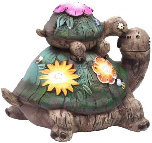 TERESA'S COLLECTIONS Gartendeko für Draussen Schildkröten Mutter und Baby Gartenfiguren Wasserfest S