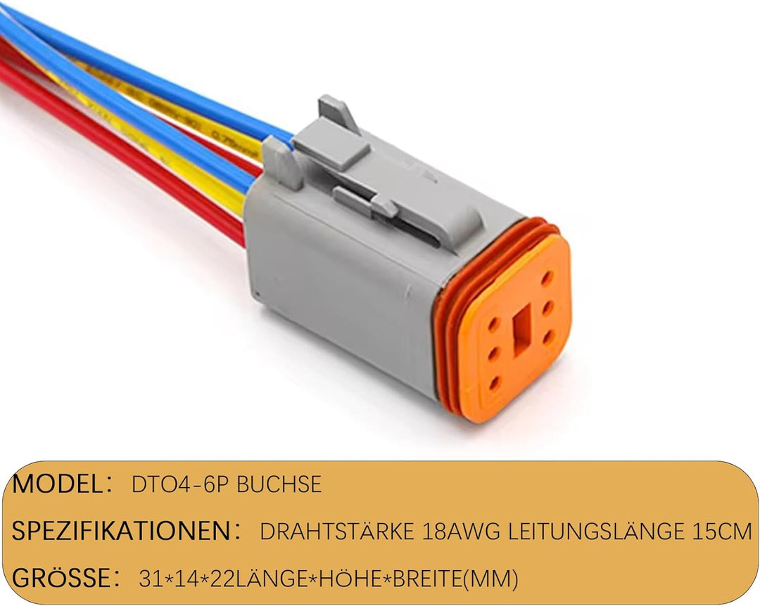 DT Stecker Connectors,Deutscher Stecker KFZ 6 Polig,Steckverbinder Wasserdichter,DT Serie Kabelsteck