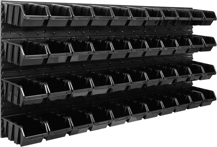 SimpleThing Lagersystem Werkstattregal | 172 x 78 cm | 44 stck. Box | Wandregal mit Stapelboxen - Wa
