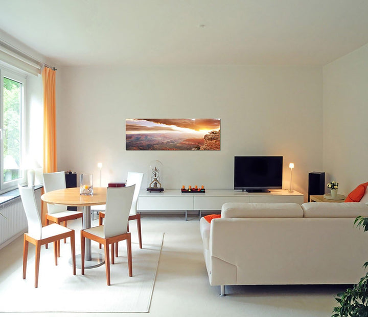 Paul Sinus Art Bilder Wand Bild - Kunstdruck 150x50cm Grand Canyon Sonnenaufgang Landschaft