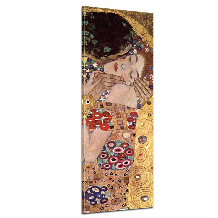 Bilderdepot24 Bild auf Leinwand | Gustav Klimt Der Kuss in 40x120 cm als Wandbild | Wand-deko Dekora