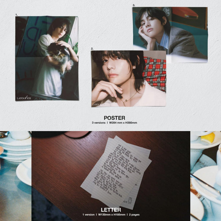 V - [Layover] (3 Ver.) Out Box + Photobook A + Photobook B + Lyric Book + Postcards + CD + Photocard