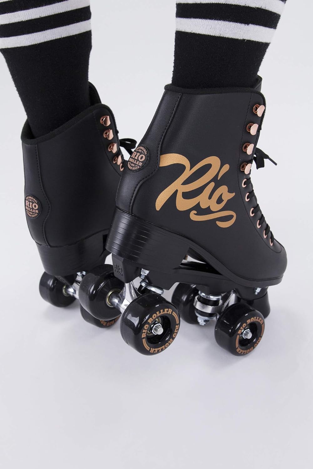 Rio Roller Unisex-Erwachsene Rosa Quad Skates Rollschuhe 42 Schwarz, 42 Schwarz