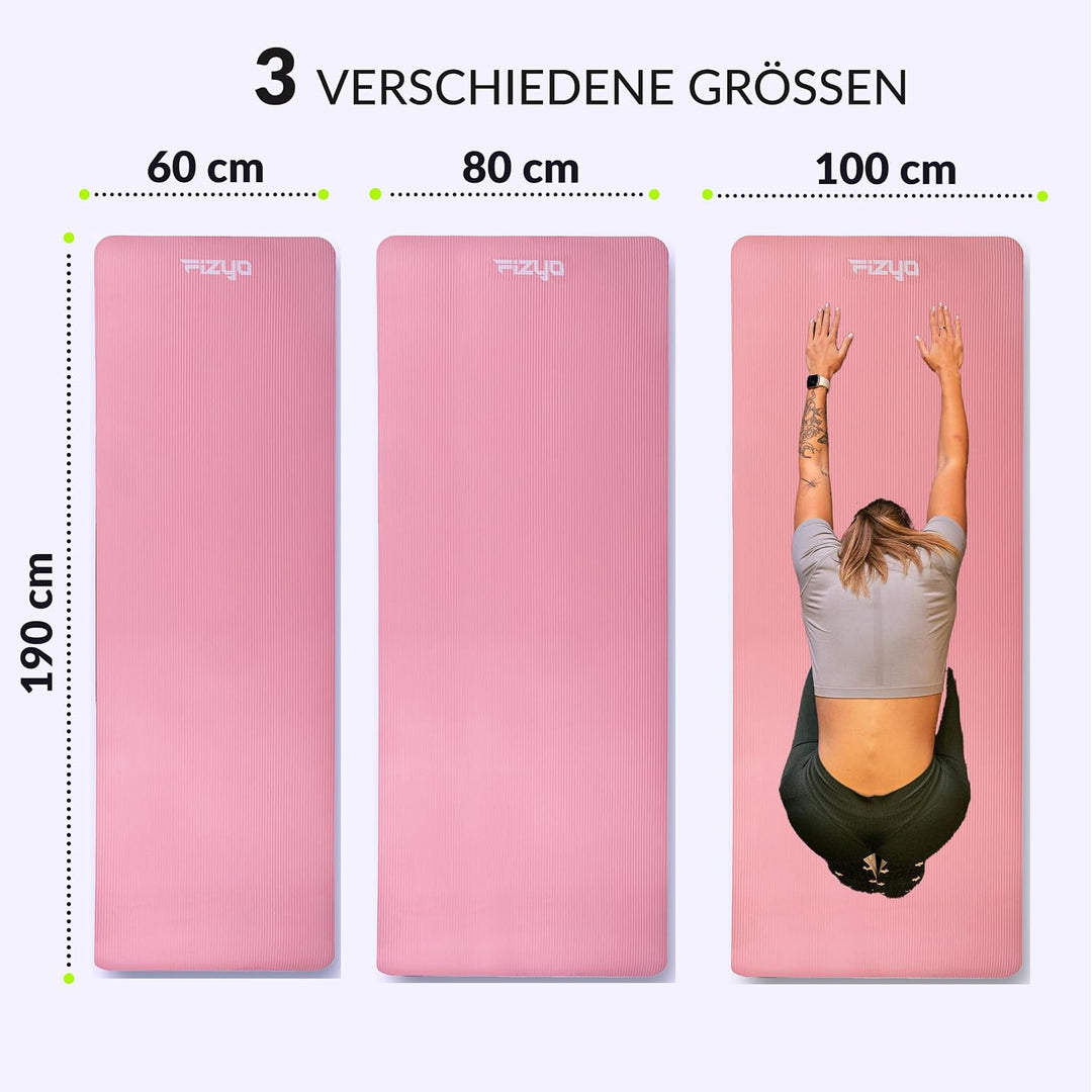 Phyzyo Yoga, Gymnastik und Pilates Matte, Rutschfester NBR-Schaum, Synthetik Kautschuk, Training, Fi