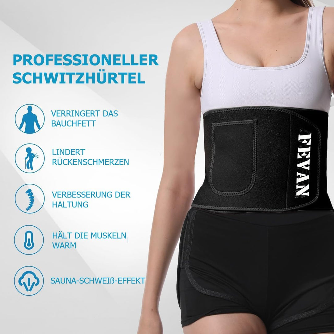 FEVAN Schlankheitsgürtel für Herren, aus Neopren, Schlankheitsgürtel für Damen und Herren, Bauchwegg