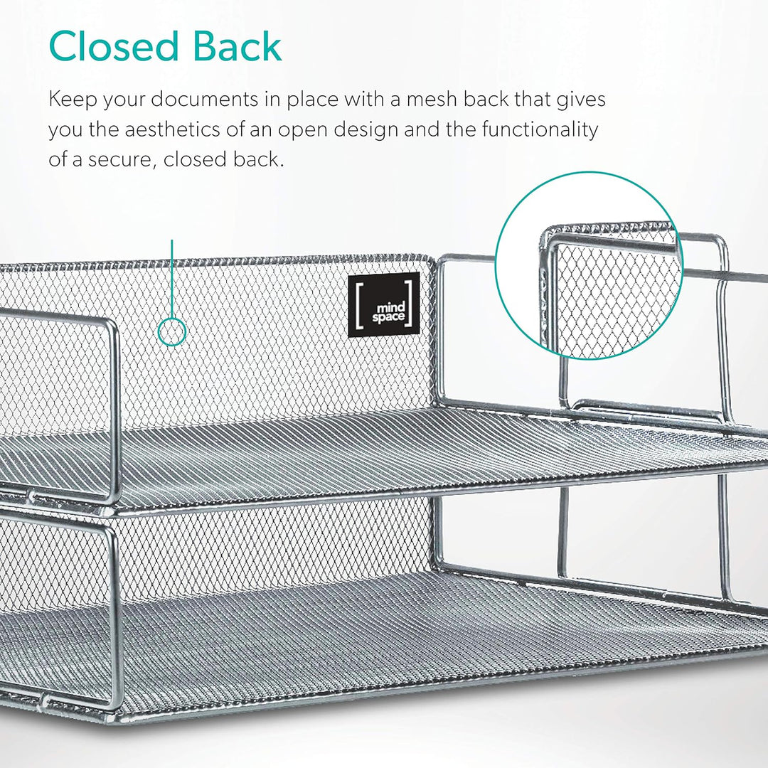 Mindspace 2 Ebenen stapelbar Brief Fach Stifthalter Silber, Silber