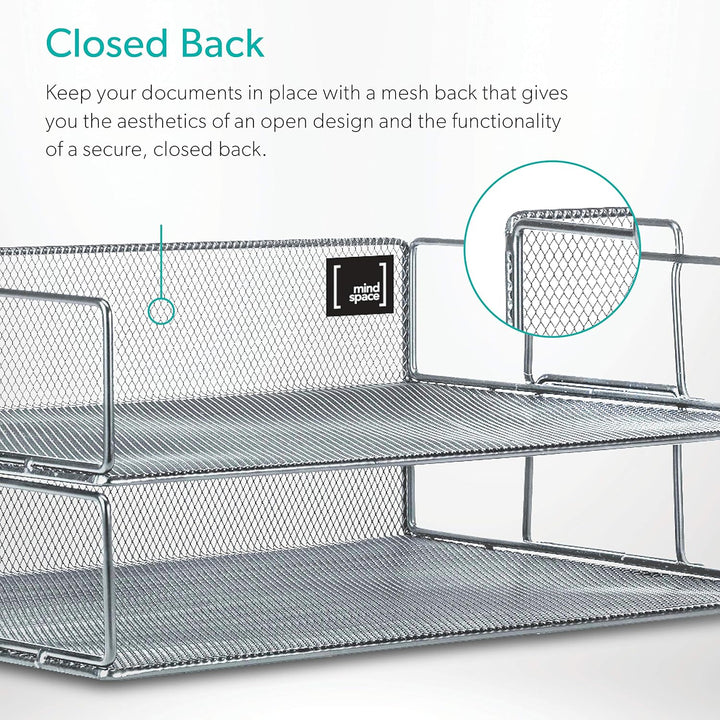 Mindspace 2 Ebenen stapelbar Brief Fach Stifthalter Silber, Silber