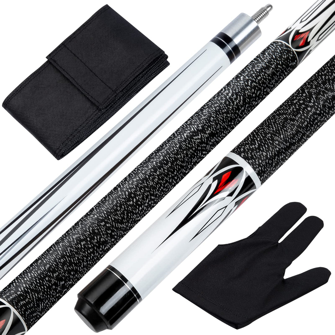 1/2 Pool Cue Stick - 58 inch Maple Billiard Pool Stick, Maple Pool Cue Stick Kit, 2-Piece Billiard P