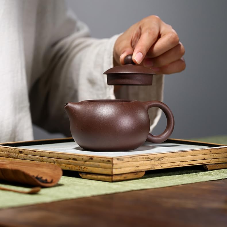 Yxhupot Teekanne, 175 ml, chinesische Yixing-Teekanne, Xishi Zisha Clay, natürlicher Schlamm Loch mi