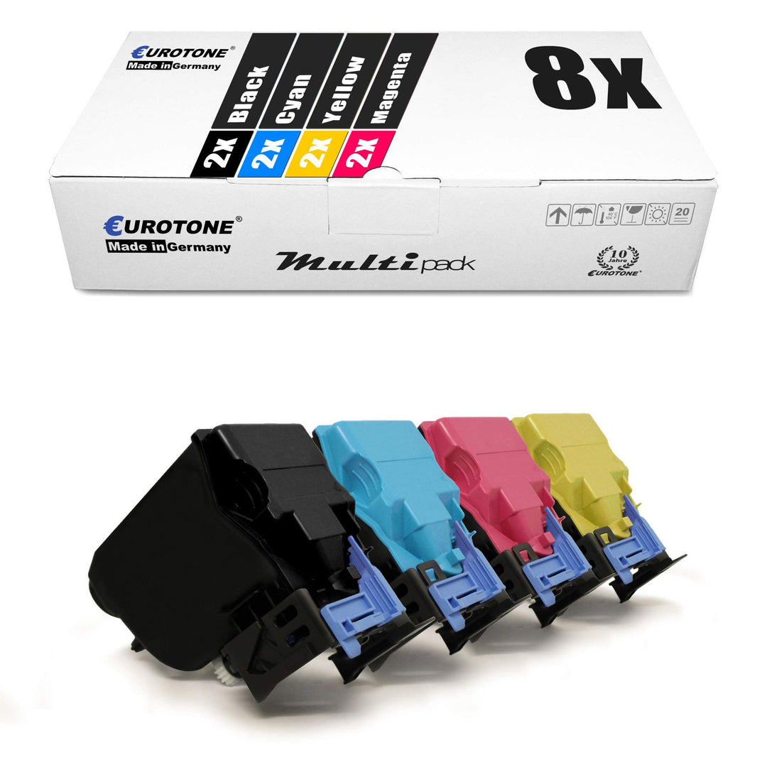 Eurotone 8X Müller Printware Toner für Konica Minolta Bizhub C 35 P ersetzt TNP22 Schwarz Blau Rot G