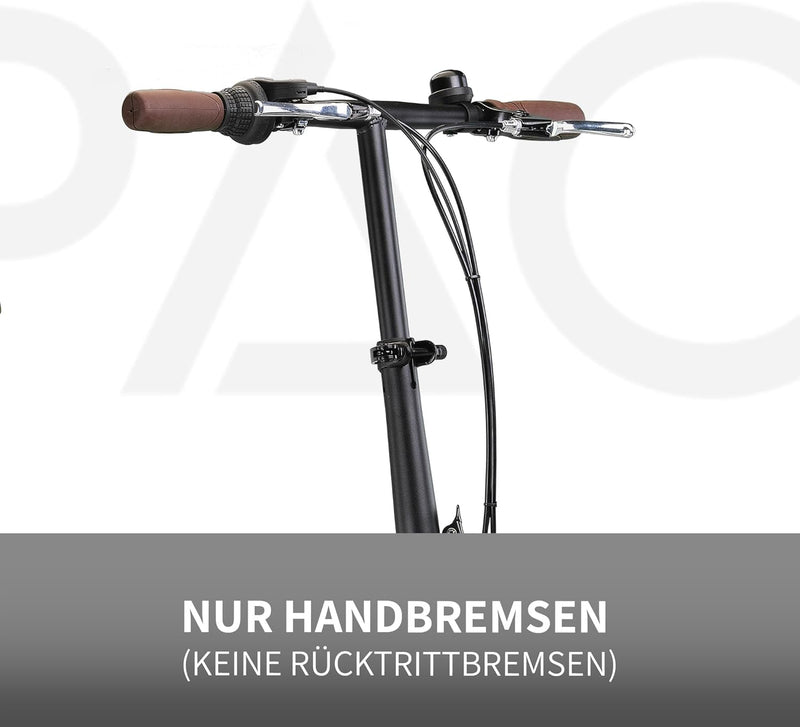PACTO Ten Klapprad 20 Zoll mit Schnelles Faltsystem (10 Sek), Stahlrahmen, Leichtgewicht (16KG), Shi