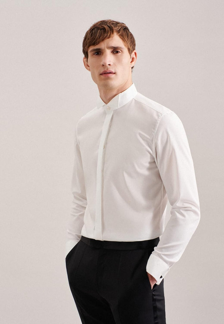 Seidensticker Herren Shaped Bügelfrei Kläppchen Kragen Langarm Umschlagmanschette Businesshemd 37 El