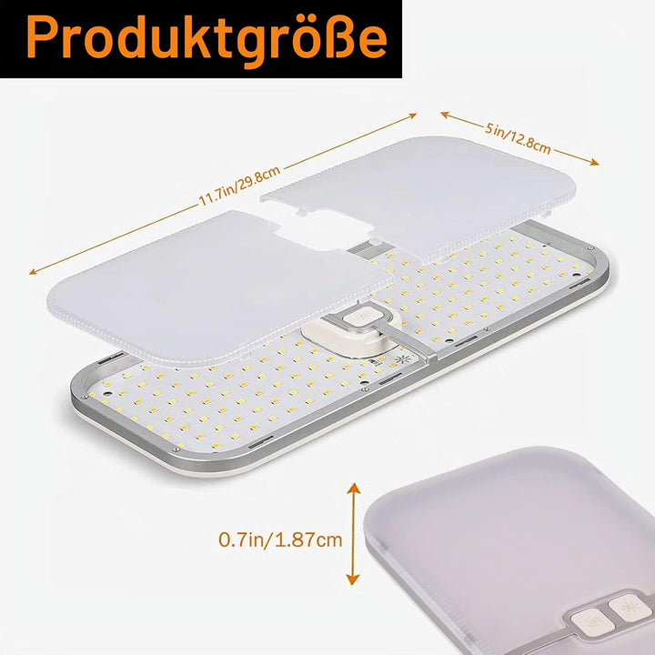 Intckwan 12 Volt Led Lampen Wohnmobil, 204LEDs, 15W, Dimmbar Dach Wohnmobilbeleuchtung mit Speichers