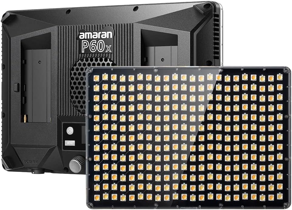 Aputure Amaran P60x Bi-Color Video Light Led Panel, CRI95+ TLCI 97+ 3200-6500K 60W, Unterstützt Sidu
