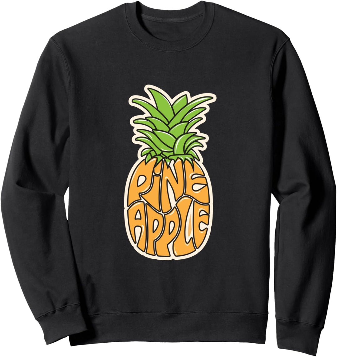 Ananas-Beschriftungs-Buchstaben-Frucht-Retro-Bild Sweatshirt