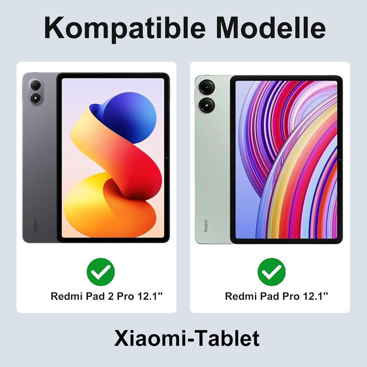 Tastatur Hülle für XIAOMI REDMI Pad 2 Pro 12.1"/Xiaomi Redmi Pad Pro 12.1", QWERTZ Deutsches Magneti