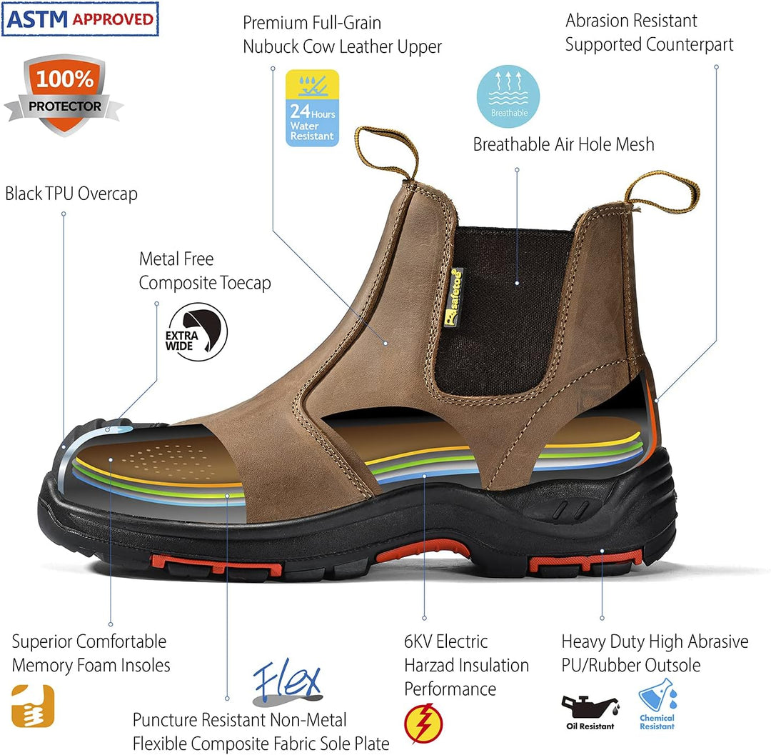 S3 Arbeitsstiefel Herren & Damen , M-8025NB Sicherheitsschuhe Herren & Damen hoch, wasserdichtes & a