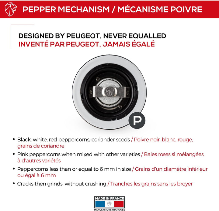 Peugeot Pfeffermühle Madras u‘Select 16 cm Schokolade Hochwertige Pfeffermühle manuell aus Holz & Ed