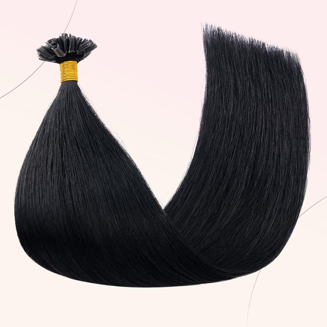 Elailite Echthaar Bonding Extensions 50g Haarverlängerung Keratin U Tip 1g/pcs 40cm 50 Stück 