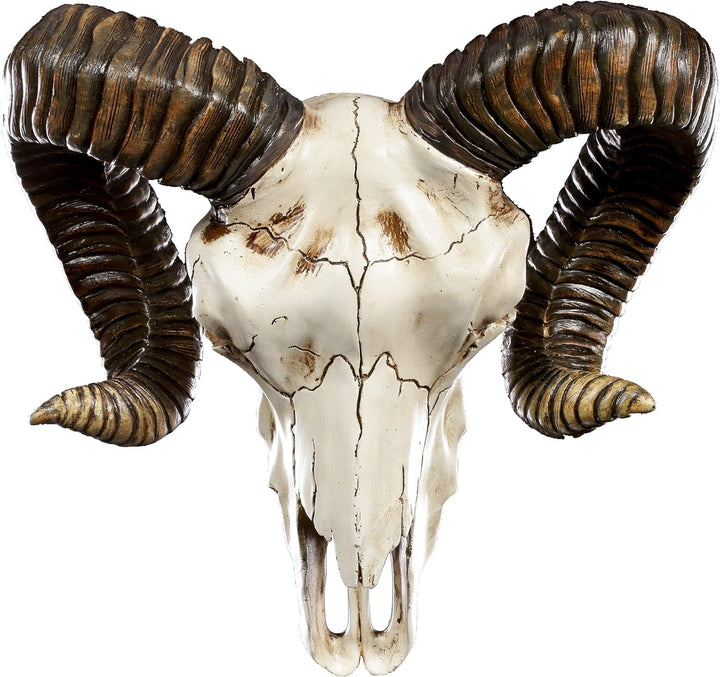 Pacific Giftware Wanddeko Widder Totenkopf mit Hörnern - Trophäe Baphomet Wandrelief Schädel Totensc