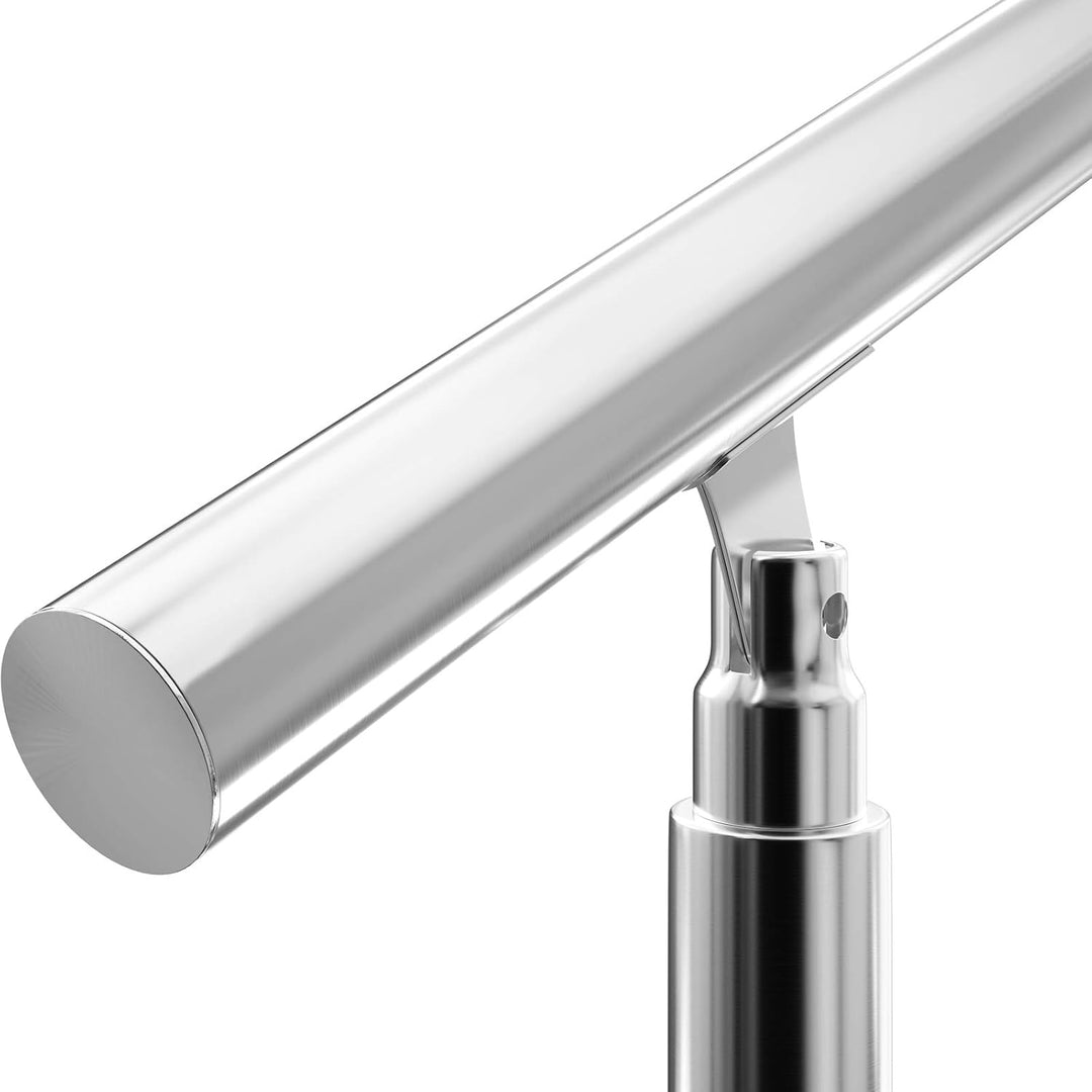 MONZANA® Treppengeländer Edelstahl Pflegeleicht 120cm mit 4 Querstreben Innen und Aussen Handlauf Ge