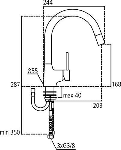 Ideal Standard B9330AA Nora Küchenarmatur hoher Auslauf Standardmodel mit