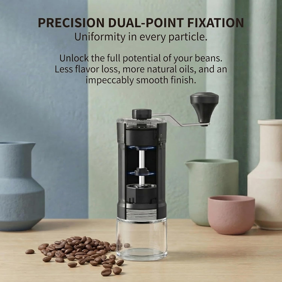 OrkeyDolk® Externer, verstellbarer manueller Kaffeemühle mit hochpräzisem, zeitgemässem Kegelmahlwer