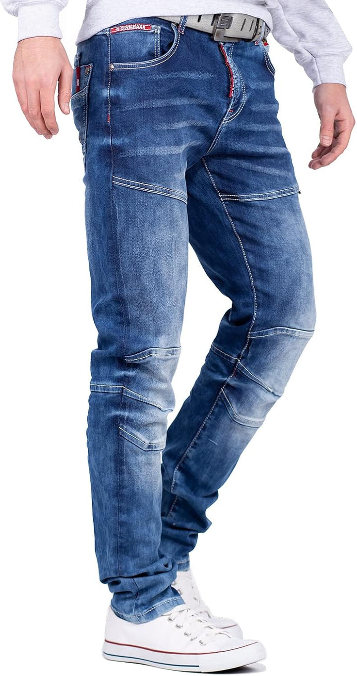 Cipo & Baxx Herren Jeans besonders modische Designs 30W / 32L Blau - 95, 30W / 32L Blau - 95