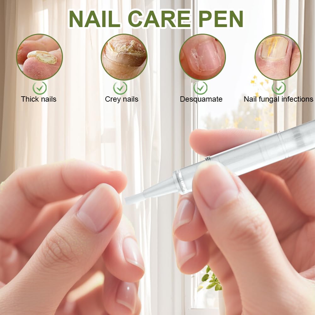 Nail Care Pen, 8 Stück Nail Care Stift, Nagelpflegestift mit Teebaumöl, Aloe Vera & Vitamin E, für g