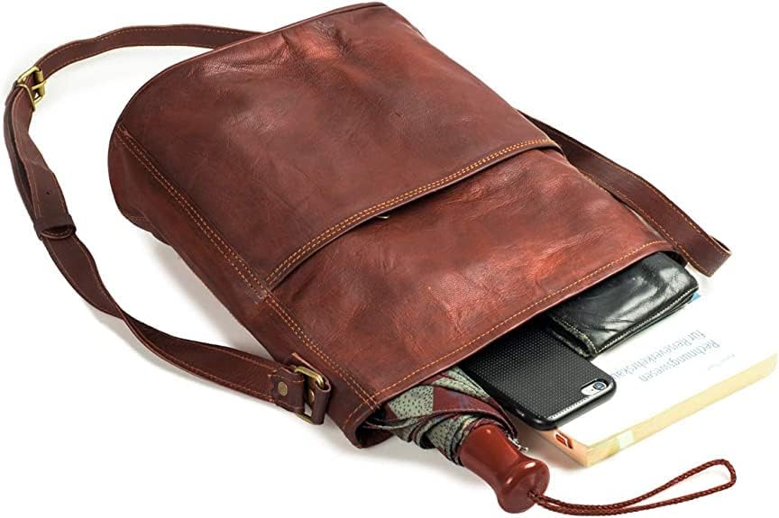 Leabags Leder Handtasche Damen I Premium Echtleder Umhängetasche I Damen Schultertasche I Damentasch