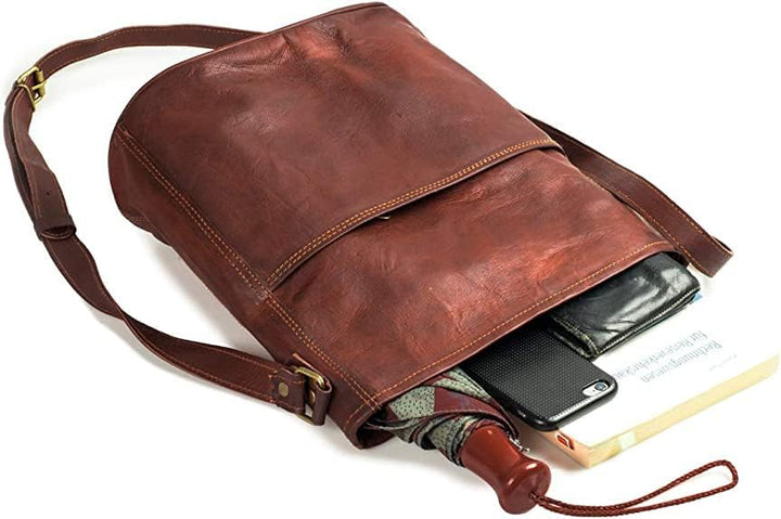 Leabags Leder Handtasche Damen I Premium Echtleder Umhängetasche I Damen Schultertasche I Damentasch