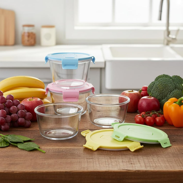 Glasschalen Mit Deckel, 520ML Suppen Behälter, Meal Prep Gläser, Glasdose Mit Deckel, Glas Vorratsdo