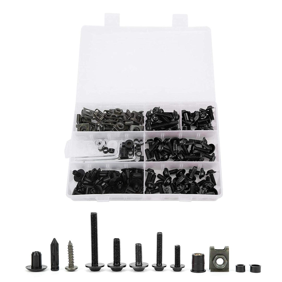 198 Stück Motorrad Verkleidungsschrauben Kit, M5 M6 Schrauben Mutter Universal Motorrad Windschutzsc