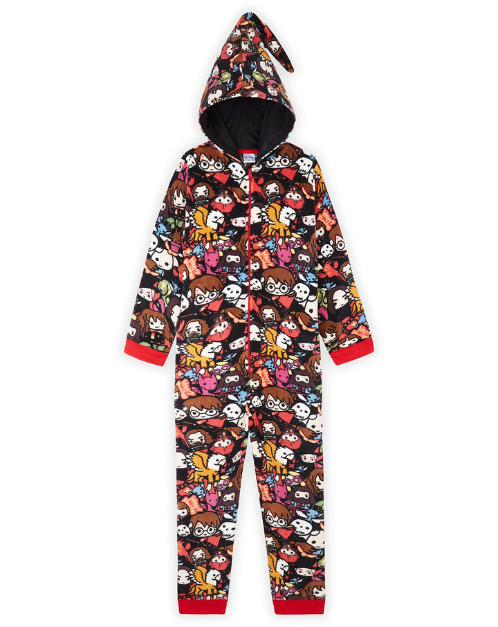 Harry Potter Jumpsuit Kinder, Fleece Onesie Jungen und Mädchen, Schlafoverall Kinder Kostüm Overall,