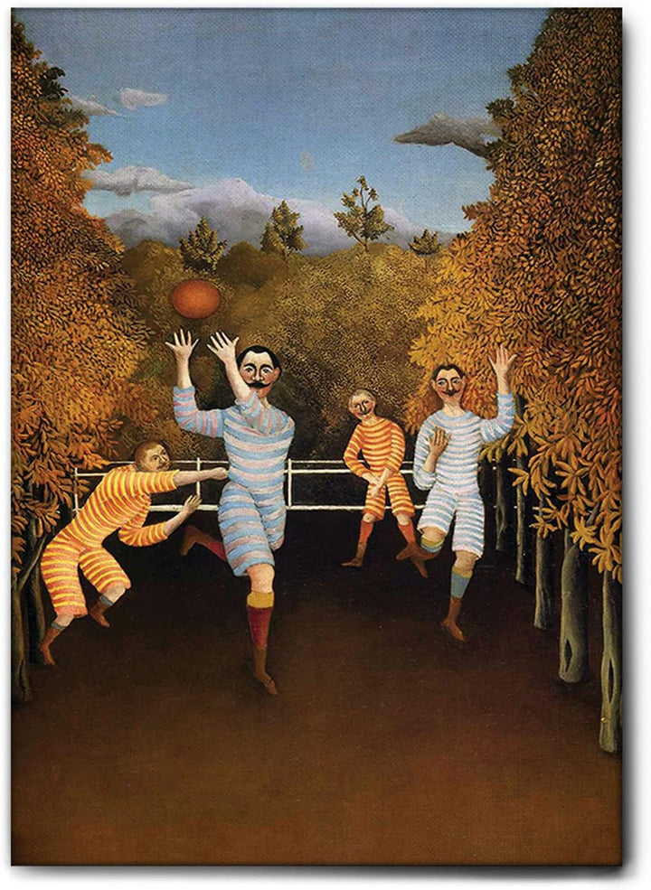 Giallobus - Gemälde - Henri Rousseau - Die Fussballspieler - Leinwand - 50x70 - Bereit zum Aufhängen