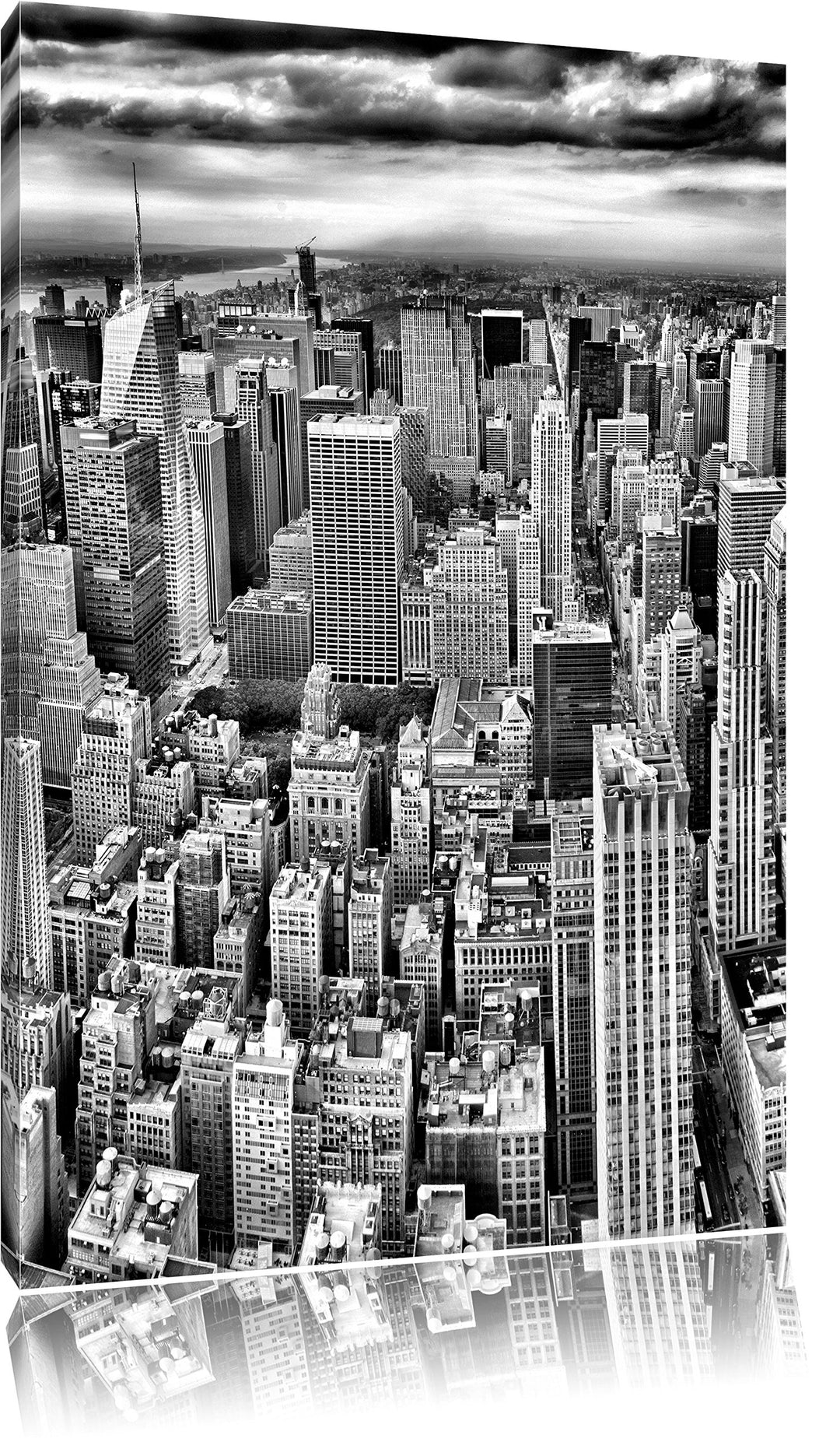 Pixxprint Monocrome, New York Skyline Black and White, Format: 100x70 auf Leinwand, XXL riesige Bild