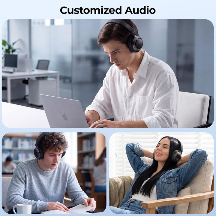 havit H683BT Hybrid Active Noise Cancelling Kopfhörer, Hi-Res Over Ear Bluetooth Kopfhörer mit 4 Mic