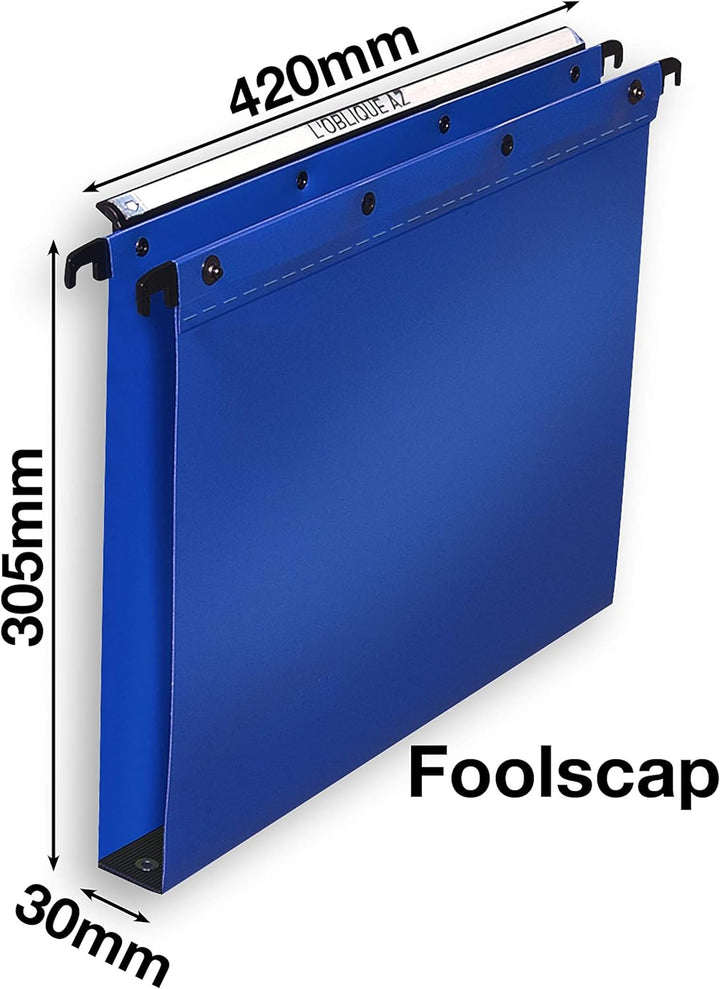 L Oblique Hängemappen im Folio-Format blau, blau