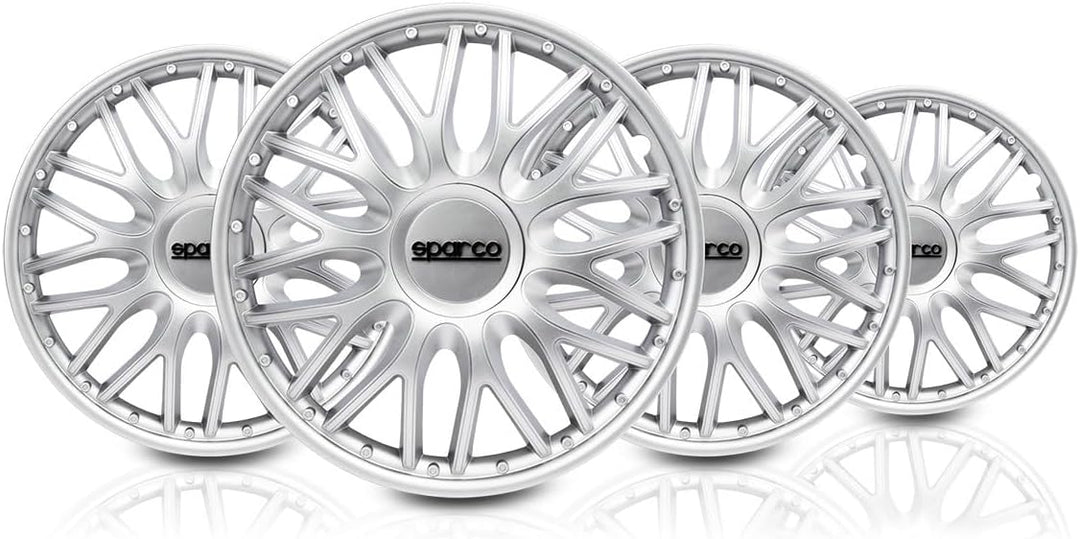 Sparco SPC1596SV Wheel Trims Roma Silver 15 Inch, Set of 4, ROMA 15 zoll SILBER, ROMA 15 zoll SILBER
