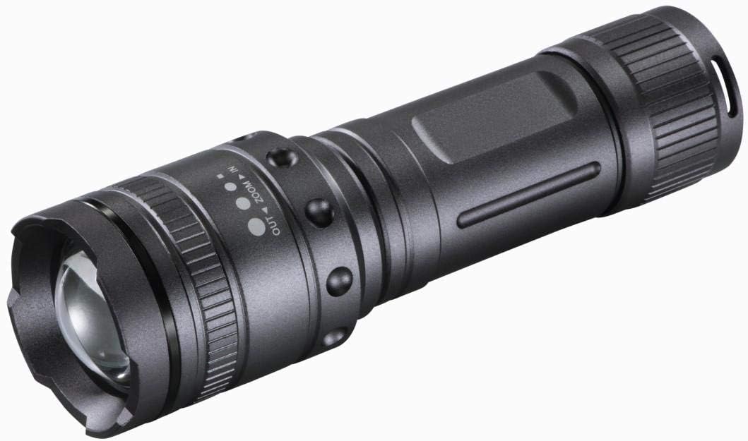 Hama LED-Taschenlampe, zoombar (Stossfeste Lampe für Outdoor, ausdauerndes und extrem helles Camping